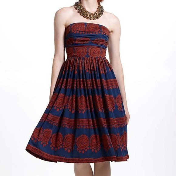 Anthro Girls From Savoy Oxidized Medallion Dress - Picture 1 of 4